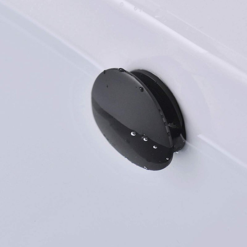 Orhemus Solid Brass Sink Overflow Cap Round Hole Cover for Bathroom Basin, Matte Black Finished - Image 3